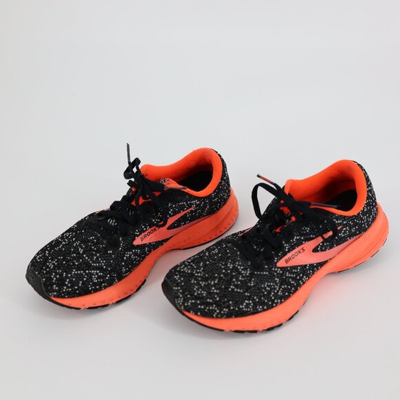 Brooks Launch 7 Womens Running Shoes Black Speckle Coral Orange Sz 8.5 Athletic - Picture 1 of 9